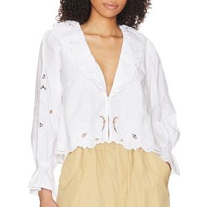 Free People Maisie Cutwork Eyelet Top